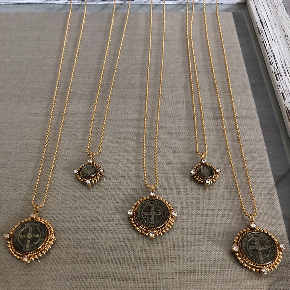 Virgin Saints & Angels Gold St. Benito Necklace